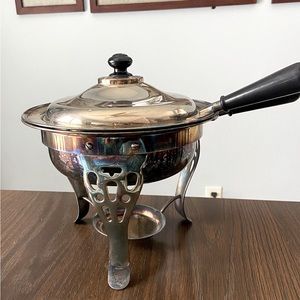 Vintage 4 Piece Stainless Steal Fondue Set
